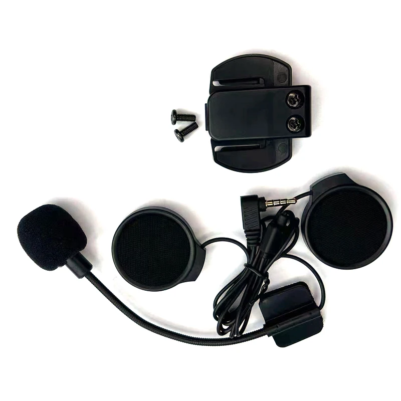 3.5mm Microphone Speaker Kit Fixed Clip Base Set for V4 V6 Pro Plus Motorcycle Helmet Intercom Headset Accessories