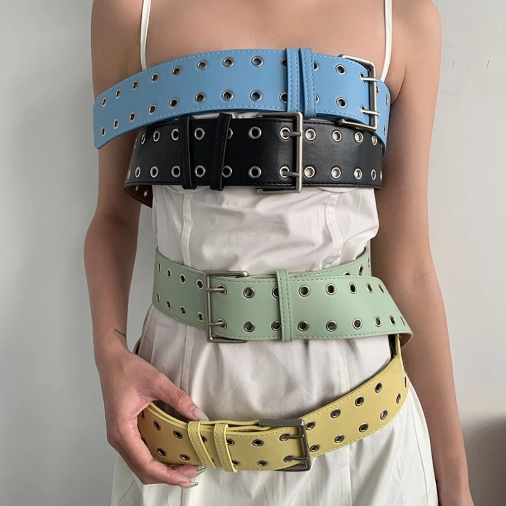Wide Korean Colorful Vintage Women Belts Niche Premium Y2k Hot Girl Dopamine Waist Accessories Party Performance Daily Belts