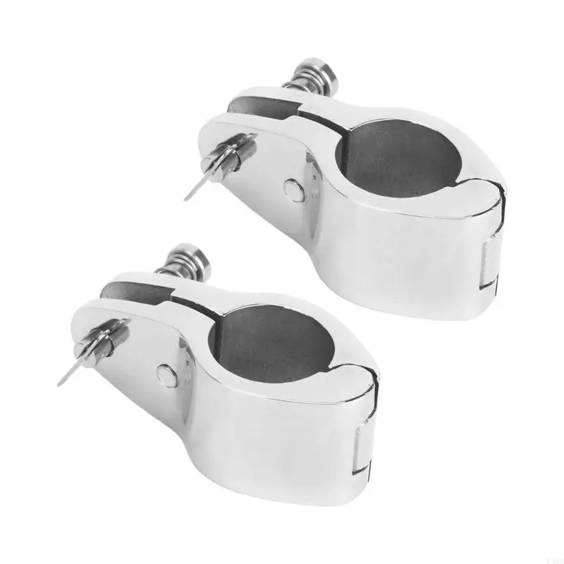 Pack of 2 Saltwater Proof Canopy Clamps Stainless Steel Hinged Jaw Slides Quick Release Mechanism for 22-32mm Boat Tubes