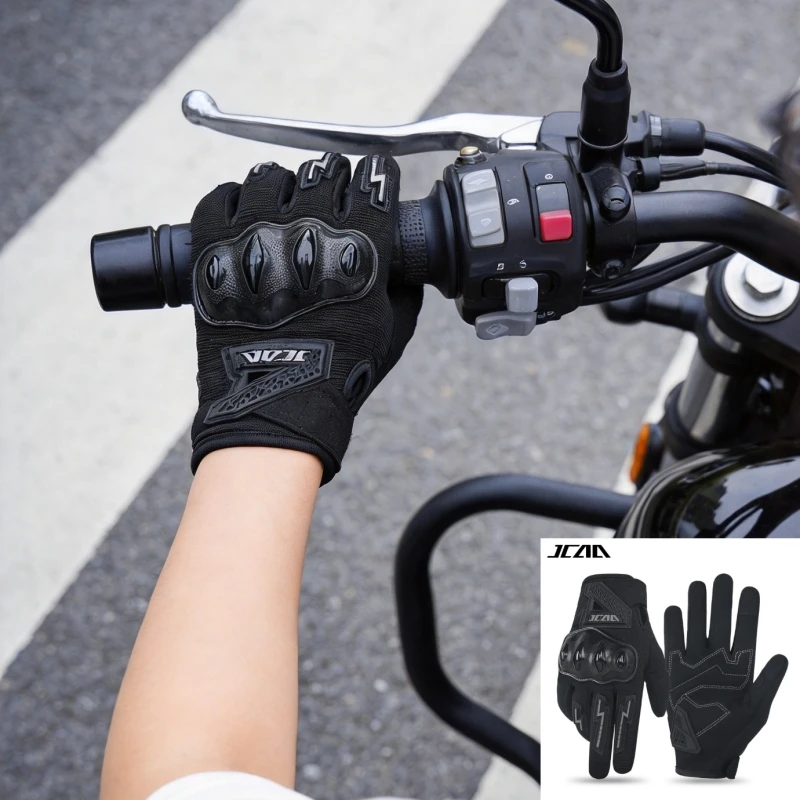 Touchscreen Motorcycle Gloves Summer Full Finger Anti-Fall Wear-Resistant Glove for Motocross Riding Breathable Riding Gloves
