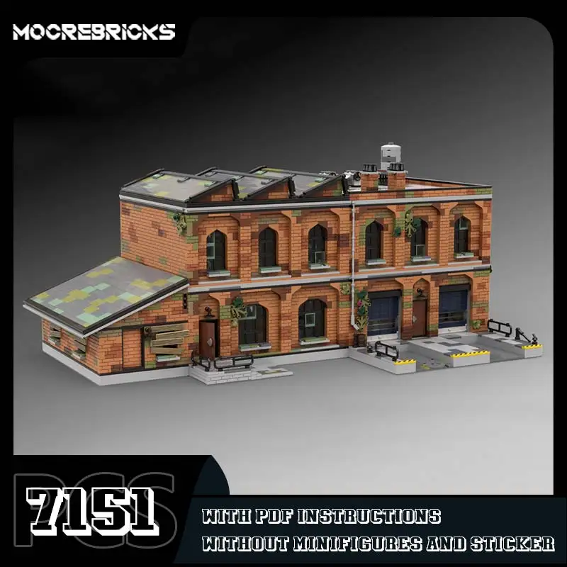 MOC-227256 Modern Architecture Modular Old Warehouse Building Blocks Assemble Model Toys  Christmas Gifts