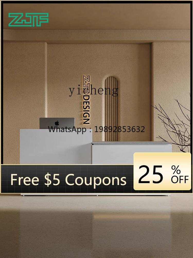 

Welcome Desk Reception Desk Simple Modern White Office Painted Front Desk