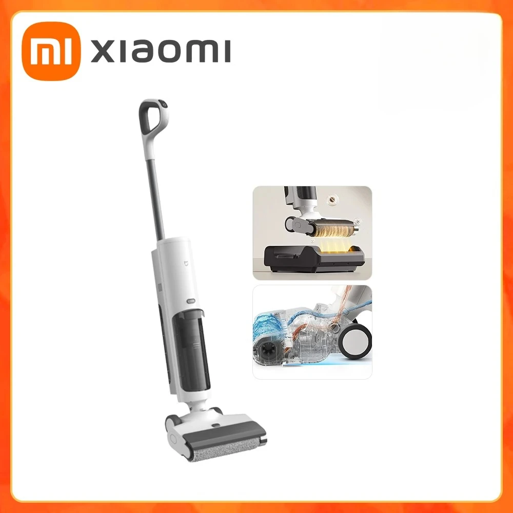 XIAOMI MIJIA ไร้สาย Anti-tangle ชั้นเครื่องซักผ้า 4C เปียกและแห้งเครื่องดูดฝุ่นสําหรับ Home Self ทําความสะอาด Crawler Roller แปรง Mopping