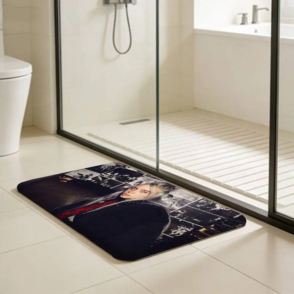 Fashion B-BillieS E-EilishS Singer Star Entrance Door Mat Nordic Style Bedroom Living Room Balcony Anti-Slip Modern Home Decor