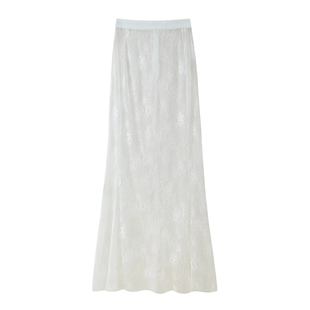 

2025 New Fashion Women's Clothing European and American Style Simple and Versatile Lace Half Skirt