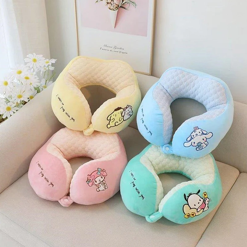 Sanrio Cartoon Anime Cinnamoroll U-Shaped Pillow Lovely Kuromi My Melody Comfortable Travel Pillow Xmas Gifts For Gifts