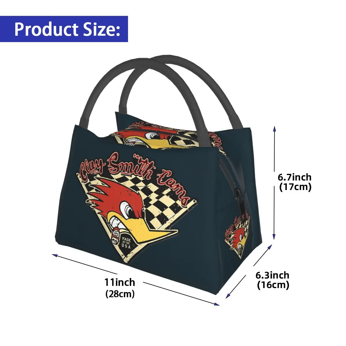 Street Mr.Horsepower Clay Smith Cams Lunch Bags Insulated Bento Box Lunch Tote Picnic Bags Thermal Bag for Woman Kids Travel