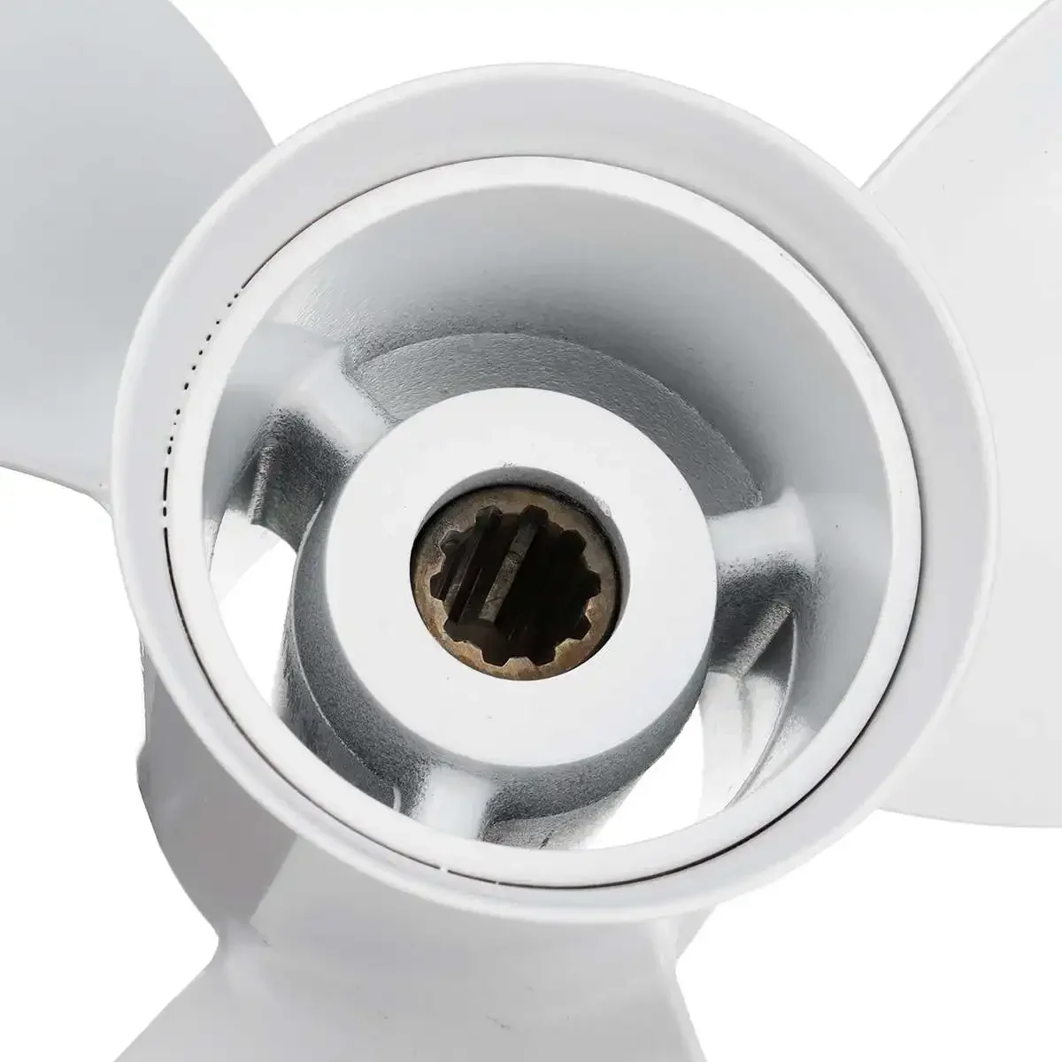 لياماها 20-30HP 664-45952-00-EL 9 7/8x14 الألومنيوم قارب المروحة الخارجية الأبيض 10 سبلاين الأسنان 3 شفرات R دوران