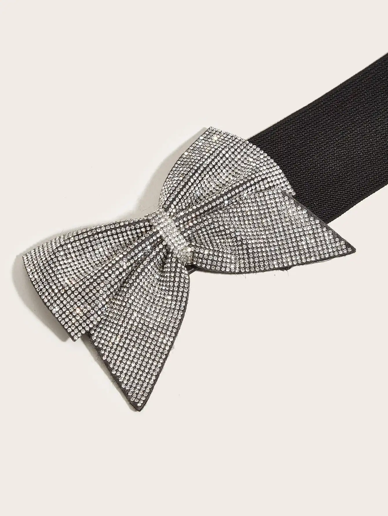 Rhinestone Bow Decor Elastic Belt