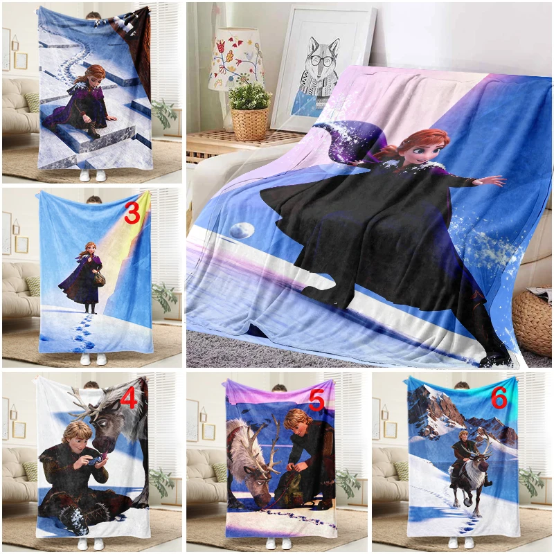 

Disney Frozen Anna Blanket Soft Flannel Throw Sofa Bed Cover for Kids Adults Home Decor