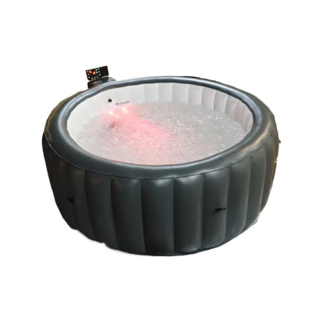 Round Inflatable Hot Tub Spa, 4-6 Person Portable Outdoor Jacuzzi with Soothing Jets for Garden & Backyard