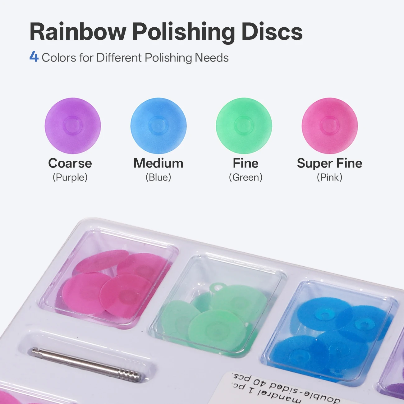 40Pcs/Box Dental Composite Resin Finishing Polishing Discs Kit Mandrel Strips Set Extra Thin Contouring Flexible Polishing Tools