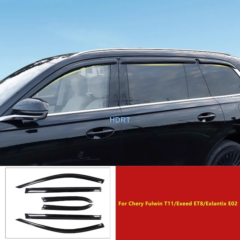 

For Chery Fulwin T11/Exeed ET8/Exlantix E02 2025 + Car Style Weather Shield Shelter Window Deflector Rear View Mirror Rain Visor