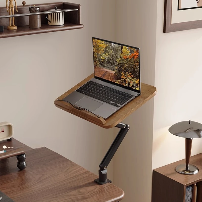 Wooden Desk Book Holder Clamp-On Folding Reading Stand Rotatable Foldable Page Holder for Study Room Office Book Organizer