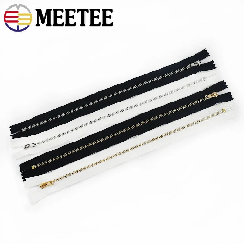 10/20Pcs 8-30cm 3# Metal Close End Zipper Black White Zip Bag Clothes Jeans Pants Coat Pocket DIY Decorative Sewing Accessories