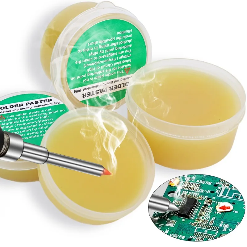 Imagem -02 - Pasta de Solda Profissional Fluxo de Resina Fluxos de Soldagem sem Chumbo Reparação de Ferro Pasta de Solda Estanho Solda Óleo Fio de Solda 200 30g
