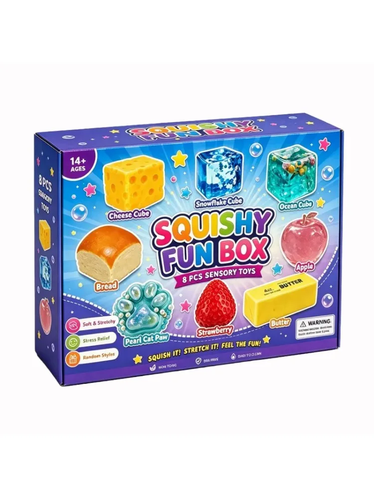 Ein Set Maltose Squishy Stressabbau-Spielzeuge, Weiche Quetsch-Fidget-Spielzeugbox, Niedliche Langsam Zurückfedernde Entspannungsspielzeuge, Geschenk für Erwachsene