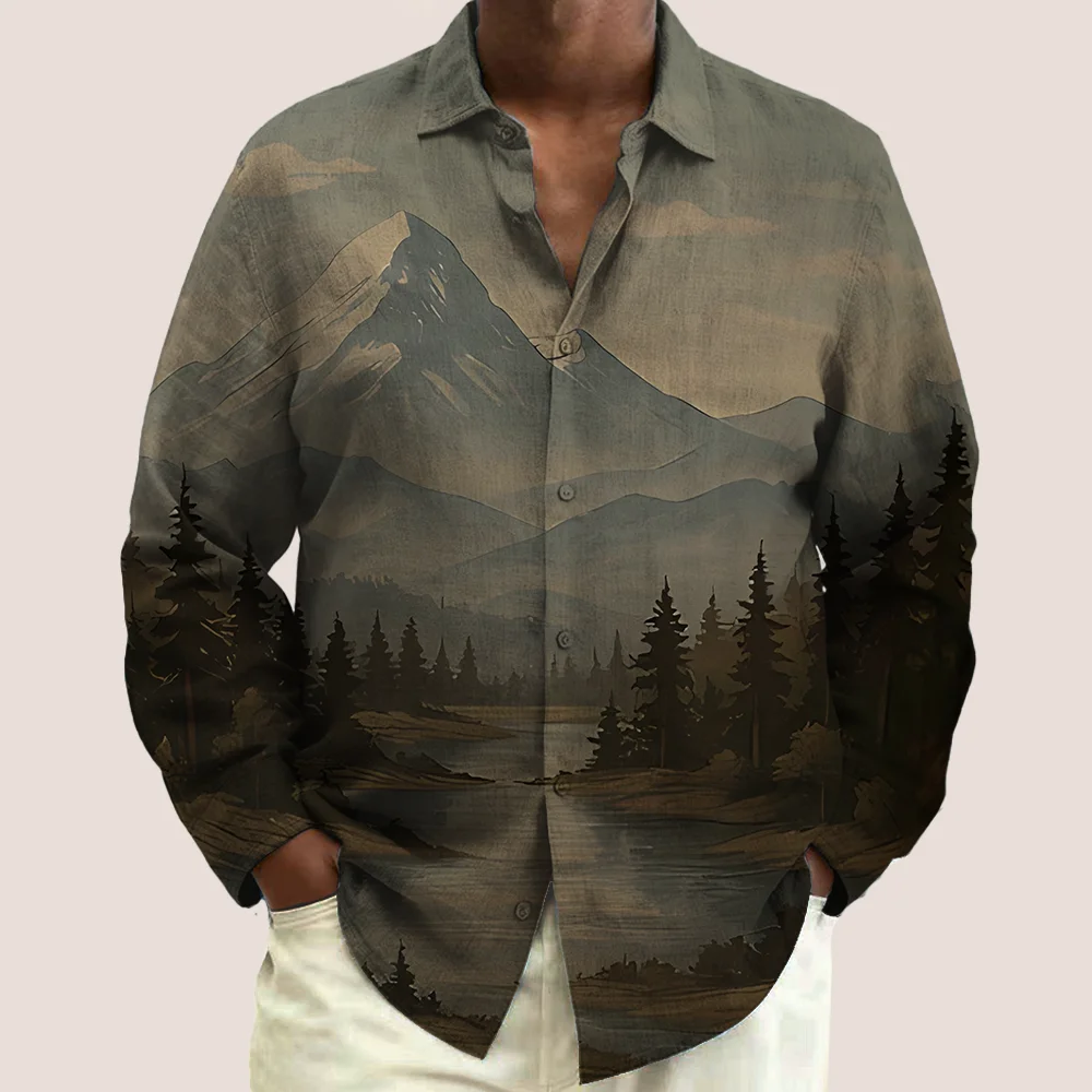 

Мужская рубашка больших размеров S-9xl: Vibe Coconut & Leaf — большой и высокий крой, мягкая дышащая ткань, стильные принты Palm-Coconut,