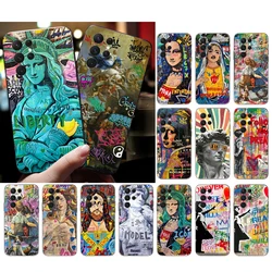 Pop Street Graffiti Art Mona Lisa David Phone Case For Samsung S25 S24 S23 S22 S21 S20 Ultra S20 S22 S21 S20 FE S24 Plus