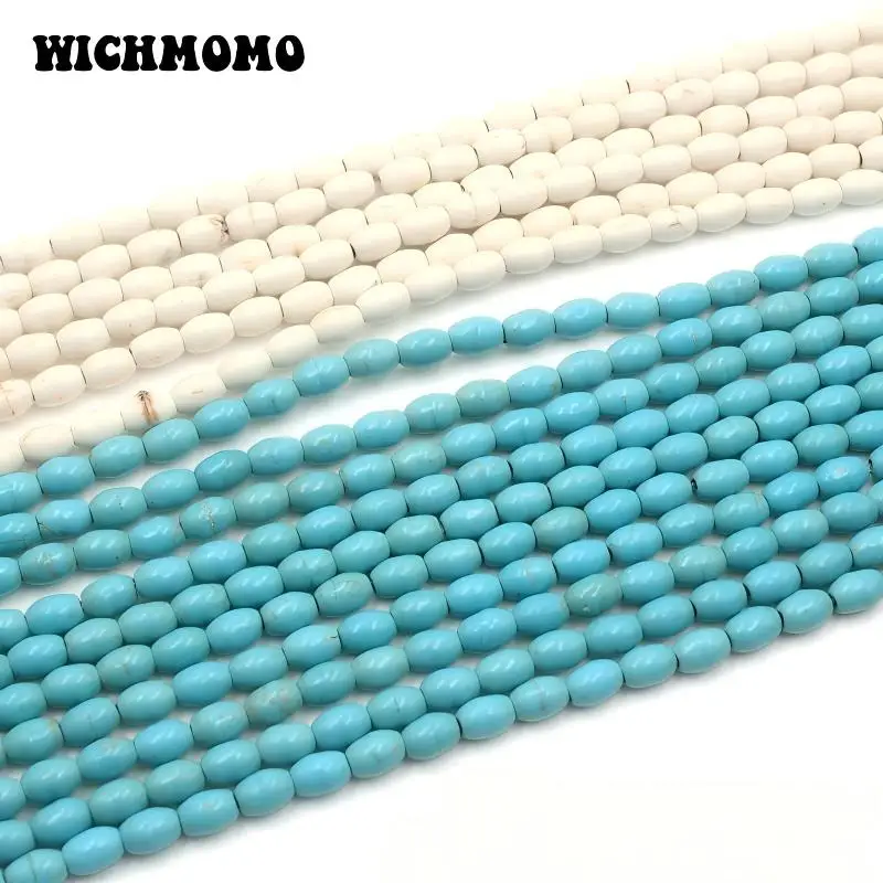 20-50pcs Bohemian Synthetic Turquoise Cracked Oval Beads DIY Earrings Necklaces Bracelets Handmade Materials Jewelry Accessories