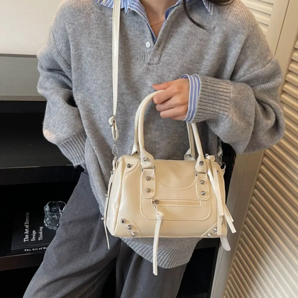 

Портативная сумка в стиле панк в стиле ретро, винтажная элегантная сумка Boston, сумка из искусственной кожи в стиле ретро, сумка-подушка для покупок