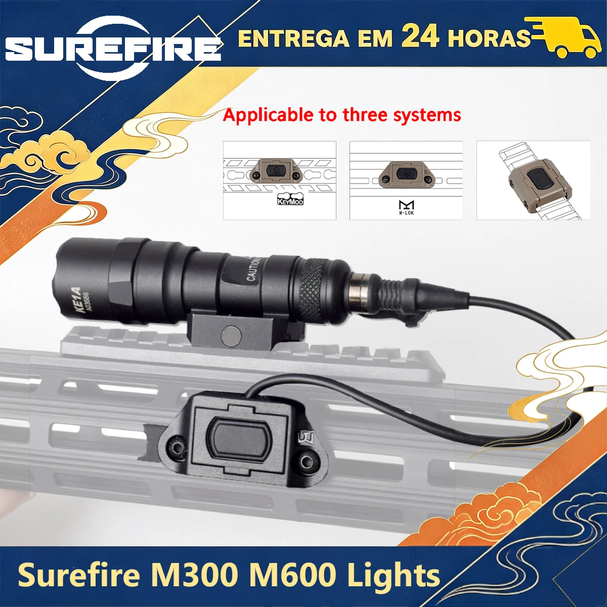 Airsoft Surefire M600 M300 M600C Flashlight Scout Light Button Lite UNITY Switch M-LK Keymod Mount Outdoor Tactical Hunting Lamp