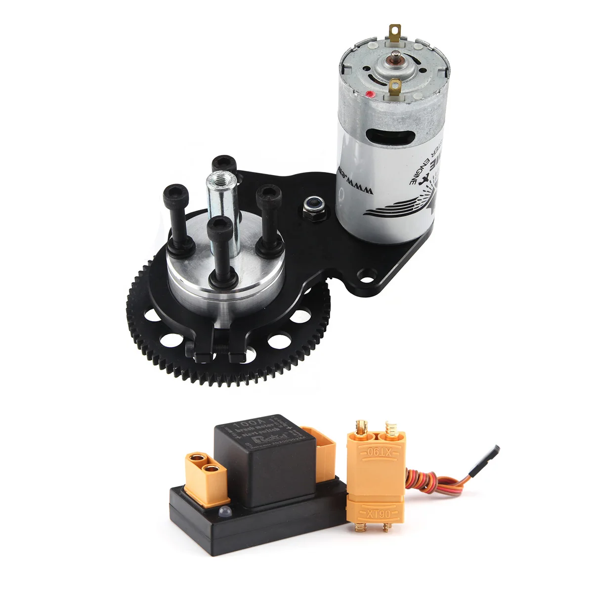 Brush Motor Electronic Starter with Electronic Breaker Switch for DLE60 Twin Engine RC Aircraft Accessories