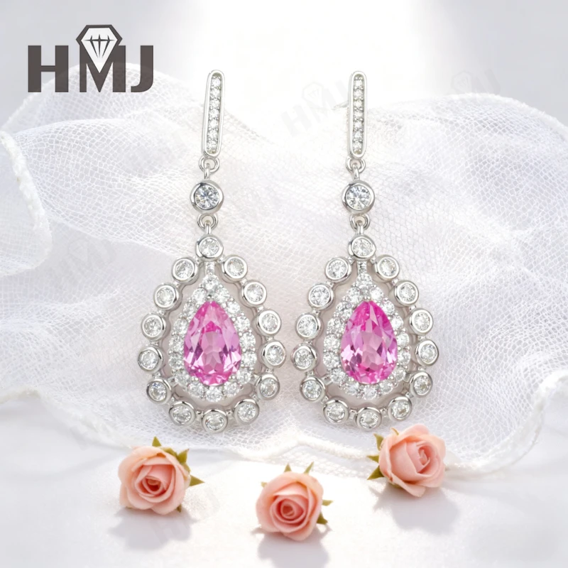 

Рубин/Сапфир/Падельпарача, ювелирные изделия с драгоценными камнями, блестящий дизайн VVS1, романтический подарок для женщин на Рождество и Пасху