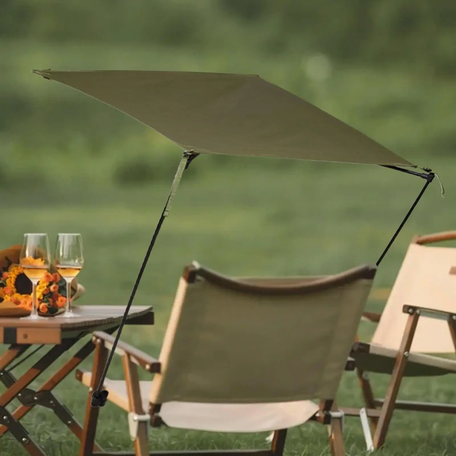 Camping Chair Canopy Beach Chair Canopy Shade Heavy Duty Portable Sunshade Shelter Umbrella For Lounge Adults Travel Fishing