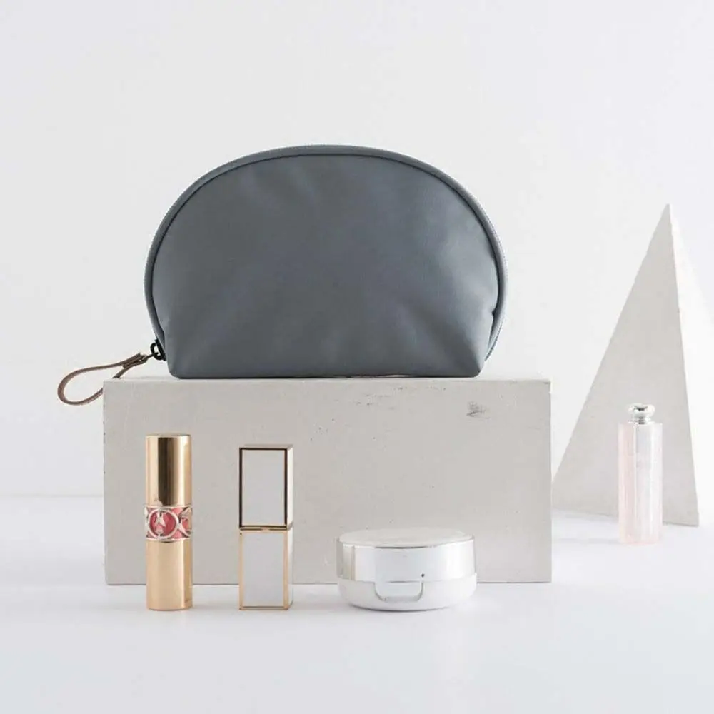 Veranstalter Wasch beutel Creme Farbe Shell Make-up Taschen Halbkreis Kosmetik tasche Frauen Kultur beutel koreanische Aufbewahrung taschen