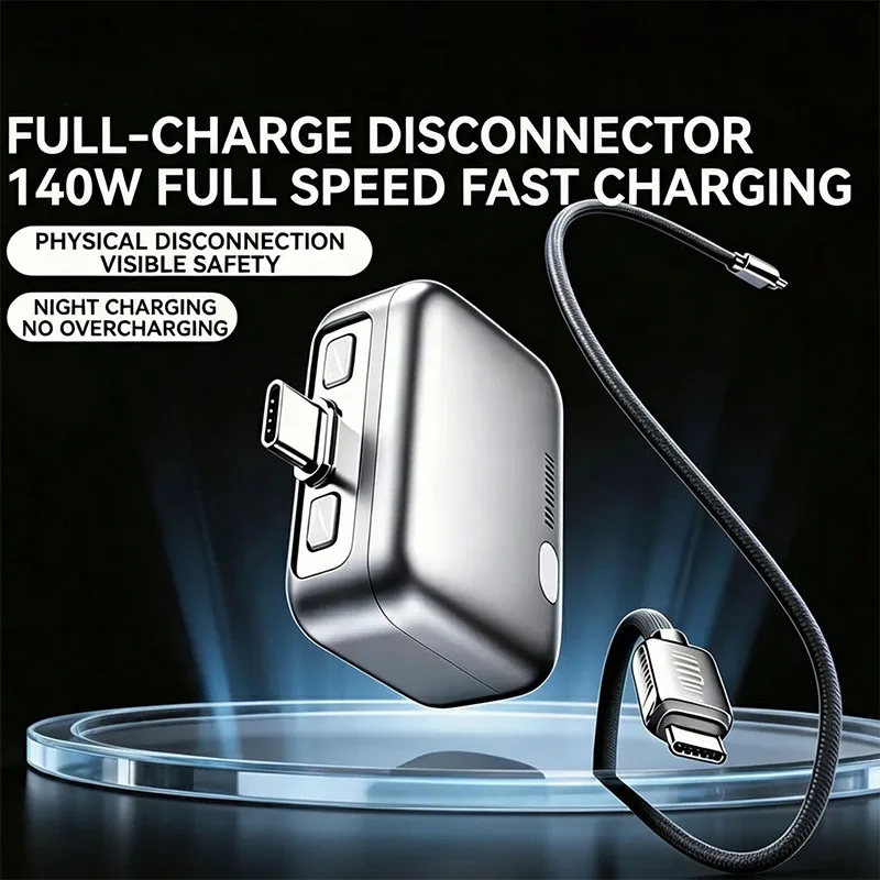 140w Type-c Fast Charging Charger Automatic Power-off When Fully Charged Intelligent Separation Compatible With Multiple Devices
