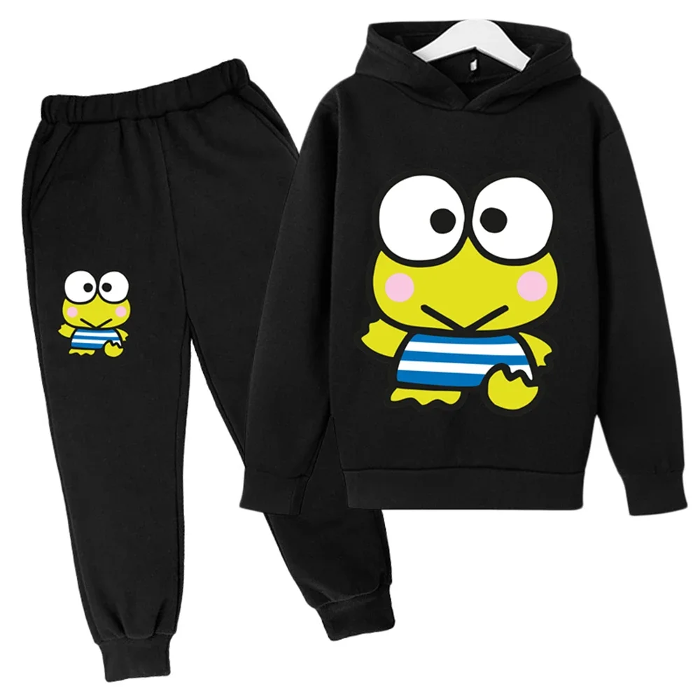 2024 New keroppi Hoodie Kids Sets Spring autumn Baby Boy Clothes Girls Clothing Sweatshirt Sportswear Children's Clothing Suit