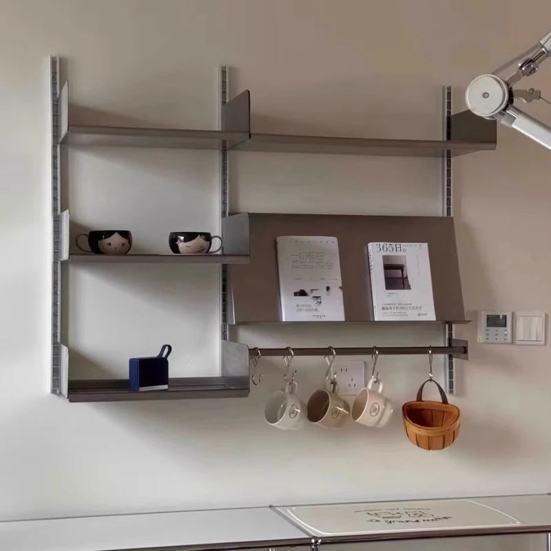 

Simple Wall Hanging Stainless Steel f Metal Living Room Track Bookshelf Medieval Display Multifunctional