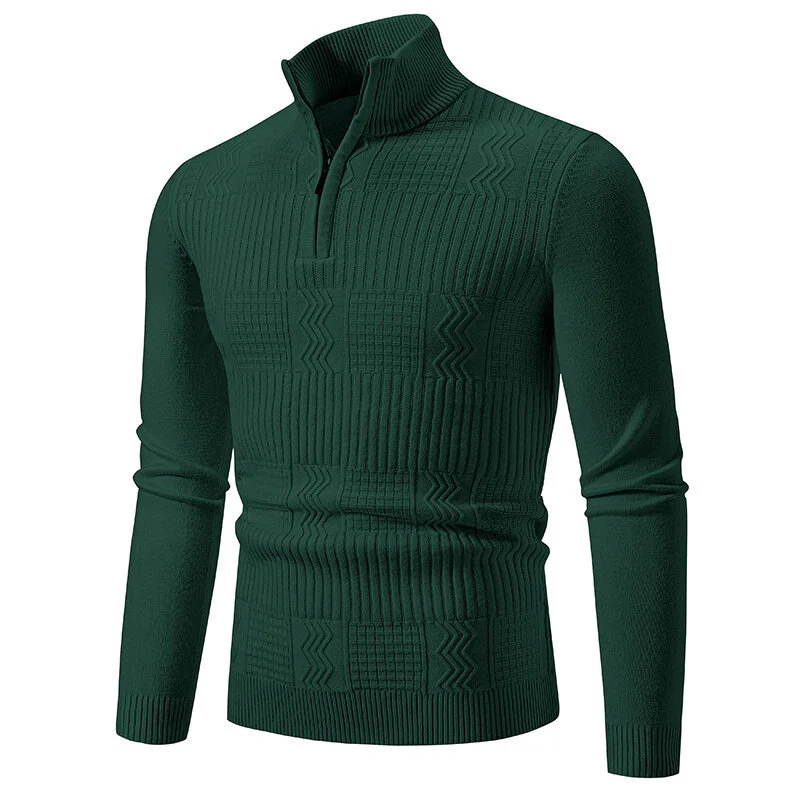 

Korean Style Autumn Winter New Men Half Zip Sweater Knitwear Casual Personalized Warm Trendy Slim Fit Pullover Top