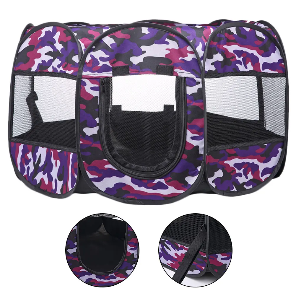 

Outdoor Foldable Waterproof Oxford Cloth Play Tent Portable Shelter For Dogs Cats Foldable Pet Tent Pet Supplies Purple
