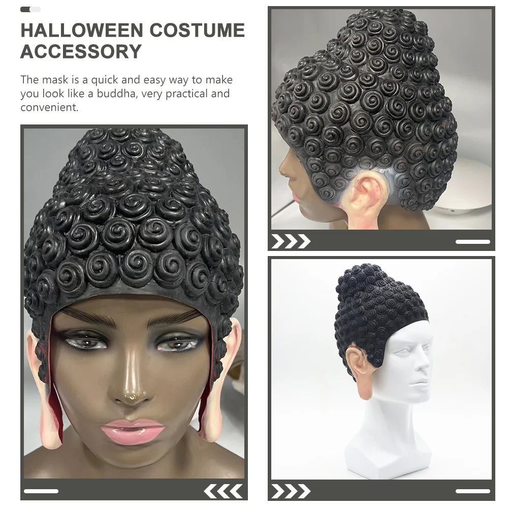 

Latex Buddha Face Cover for Halloween Cosplay Party Carnival Masquerade Dress Up Costume Accessory Buddha Head Mask Adult