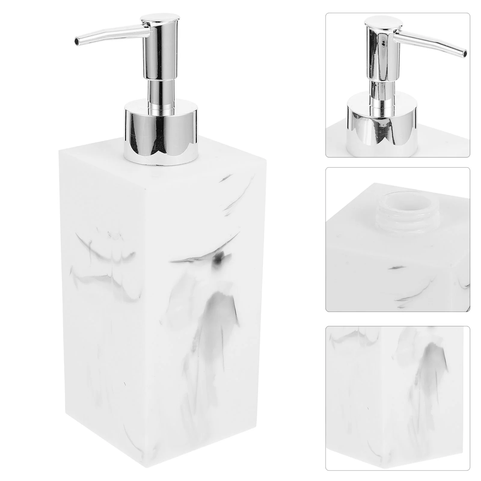 

Imitation Marble Pump Bottle 400ml Square Soap Dispenser Bathroom Kitchen Decor Accessories Refillable Shampoo Lotion