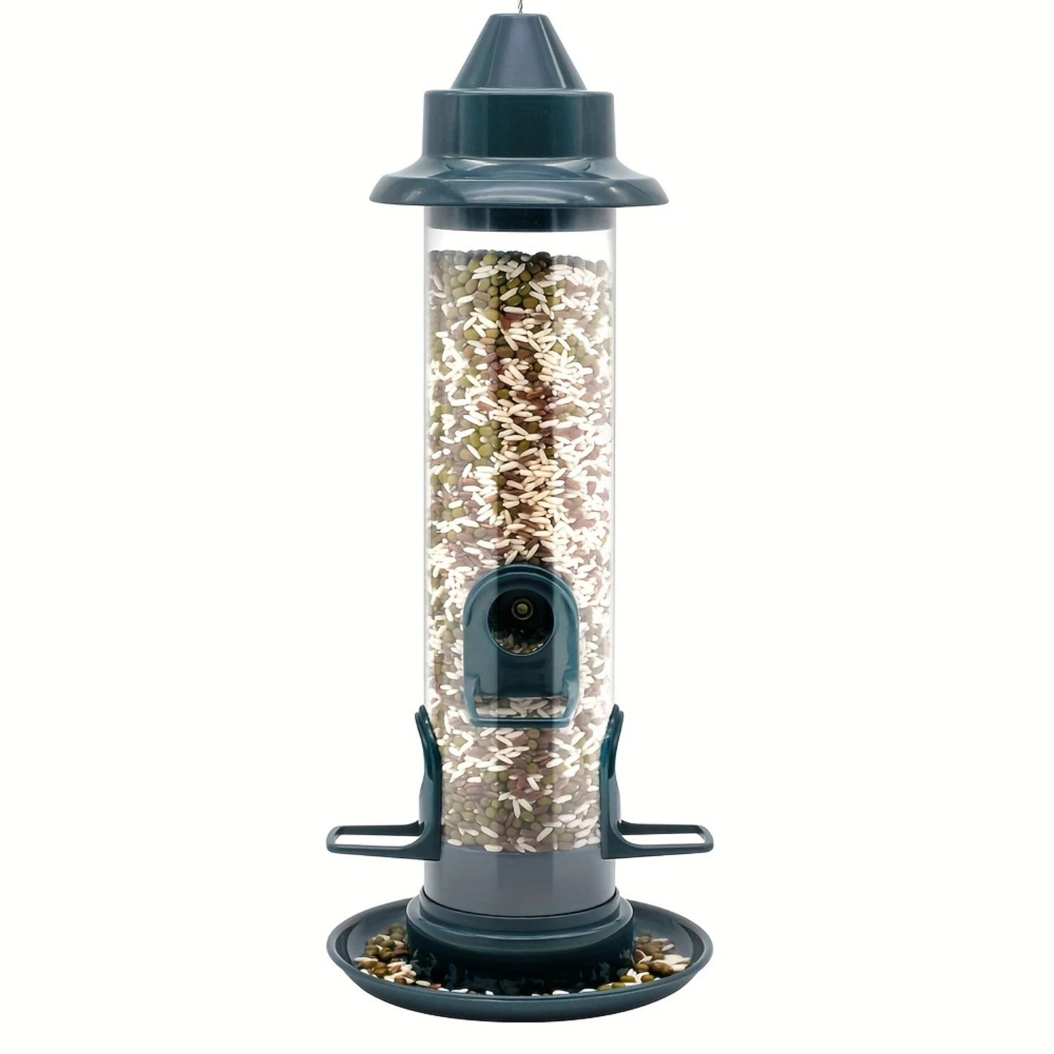 2pcs feeder, bird feeder, tube bird feeder Outdoor hanging, 4 feeding mouths, 15 inches, squirrel proof bird feeder, wild bird f