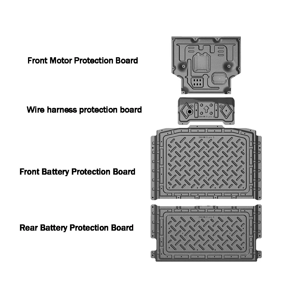 لوحة واقية للمحرك الأمامي الخلفي المحرك الأمامي الخليط الخلفي هيكل البطارية لوحة حماية لـ GAC AION S Pio 2025 505KM