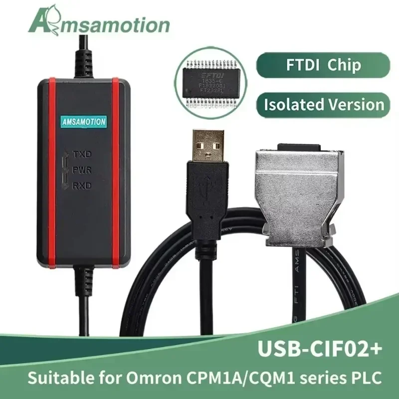 Suitable for Omron PLC Programming Cable USB-CIF02+ Download Cable CPM1A/2A/CQM1/C200HS PLC Data Line