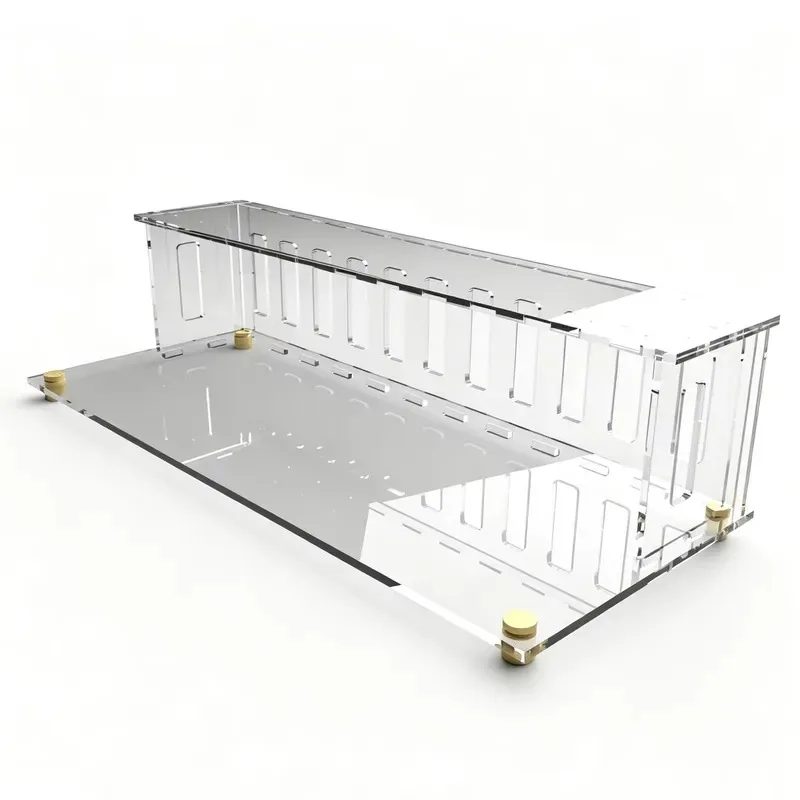 Wholesale and custom exhibition display stand Home decoration Cosmetics storage stand 2 layers Transparent acrylic display