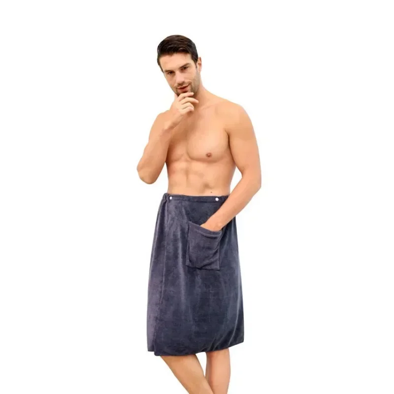 Men\'s bath skirt can wear bath towels microfiber towels and quick drying bath skirt