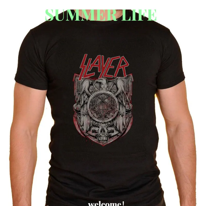 Metal Band Y2k Tops Cool Slayer Harajuku Punk Summer Graphic T Shirts ModaL Women\'s T-shirt T-shirts 2023 New Slayer Men Tees