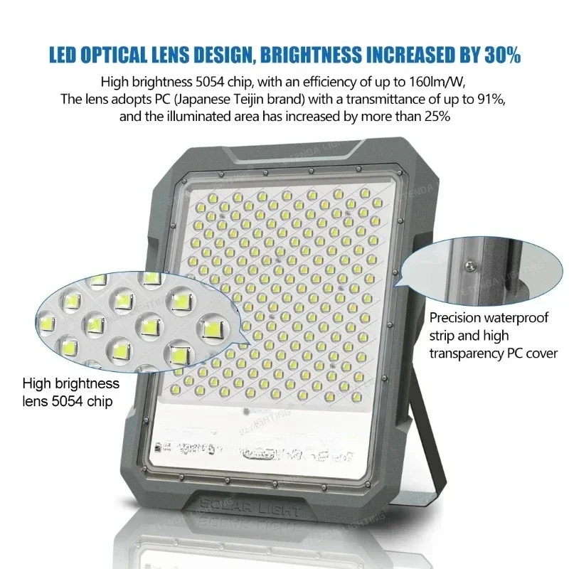 Outdoor Solar Flood Light with Motion Sensor 1200W 1500W Aluminum Solar Flood Light