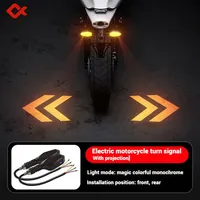 2PCS Universal Motorcycle LED Turn Signal Lamp Color Projection Lamp Sequential Flowing Flash Indicator Lights Running Light