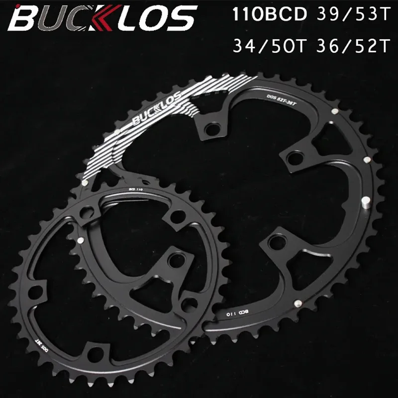 

BUCKLOS 110 Bcd Chainring Double Speed Road Bike Chainring 8/9/10/11s 110BCD Crown 50/34T 52/36T 53/39T Road Bicycle Chainwheel