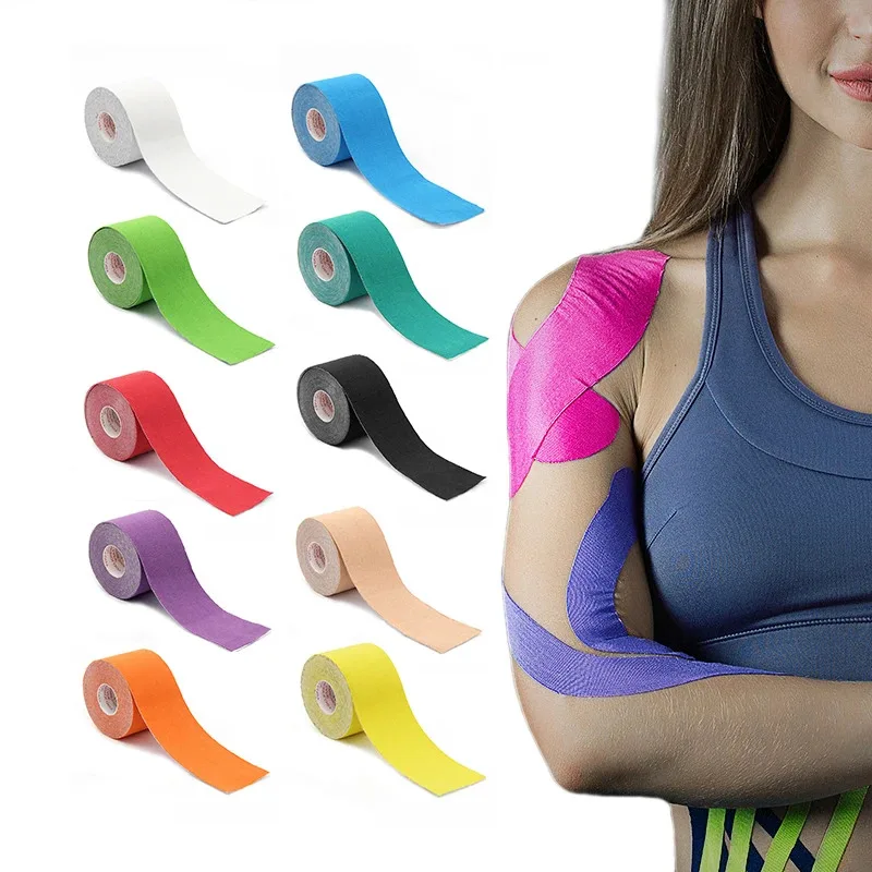1/3 Stück physiologisches Sportband, Muskelbandage, Sportbaumwolle, elastischer Klebstoff, Dehnungsband, Kniemuskelschmerzlinderungspflaster