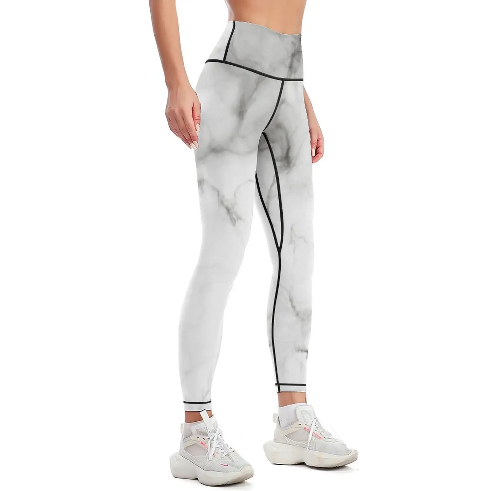 White Marble Leggings fitness set gym push up legging jogging pants Womens Leggings