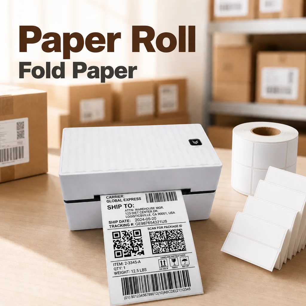 110mm Thermal Shipping Label Sticker Printer Wireless Bluetooth Packages Waybill Printing Machine without Paper Tray view 3