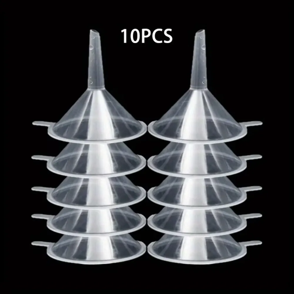 10PCS Mini Plastic Funnel Set Portable Small Liquid Refill Dispenser Bottle Funnel Smoking Accessory Travel Tool Kit